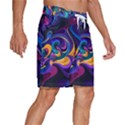 Colorful Waves Abstract Waves Curves Art Abstract Material Material Design Men s Beach Shorts View3