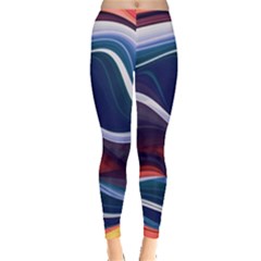 Wave Of Abstract Colors Everyday Leggings  by uniart180623