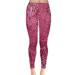 Pink Mandala Glitter Bohemian Girly Glitter Inside Out Leggings