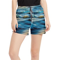 Waves Abstract Women s Runner Shorts by uniart180623
