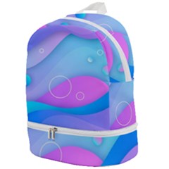 Colorful Blue Purple Wave Zip Bottom Backpack by uniart180623