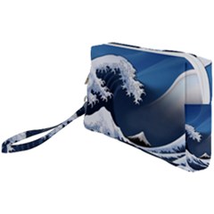 The Great Wave Off Kanagawa Wristlet Pouch Bag (small) by Grandong
