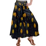 Bloomed Yellow Petaled Flower Plants Women s Satin Palazzo Pants