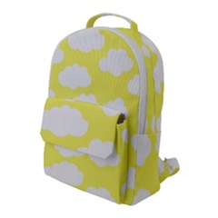 Cute Yellow White Clouds Flap Pocket Backpack (large) by ConteMonfrey