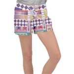 Abstract Shapes Colors Gradient Women s Velour Lounge Shorts