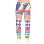Abstract Shapes Colors Gradient Women Velvet Drawstring Pants