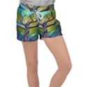 Tree Magical Colorful Abstract Metaphysical Women s Velour Lounge Shorts View1