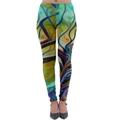 Tree Magical Colorful Abstract Metaphysical Lightweight Velour Leggings by Simbadda