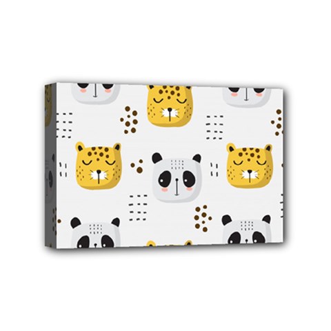 Seamless Pattern Cute Animals Mini Canvas 6  X 4  (stretched)