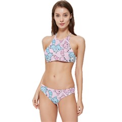 Children Pattern Design Banded Triangle Bikini Set