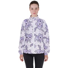 Cats Pattern Design Women s High Neck Windbreaker by Simbadda