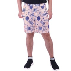Cute Cats Doodle Seamless Pattern With Funny Characters Men s Pocket Shorts