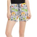 Seamless Pattern With Wildlife Cartoon Women s Runner Shorts View1