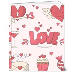 Hand Drawn Valentines Day Element Collection 8  X 10  Hardcover Notebook by Simbadda