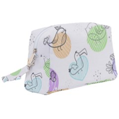 Cartoon-bird-cute-doodle-bird Wristlet Pouch Bag (large) by Simbadda