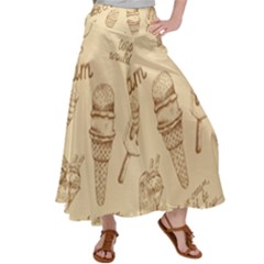 Ice-cream-vintage-pattern Women s Satin Palazzo Pants by Simbadda