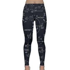 Mathematical-seamless-pattern-with-geometric-shapes-formulas Lightweight Velour Classic Yoga Leggings by Simbadda