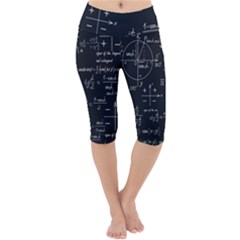 Mathematical-seamless-pattern-with-geometric-shapes-formulas Lightweight Velour Cropped Yoga Leggings by Simbadda