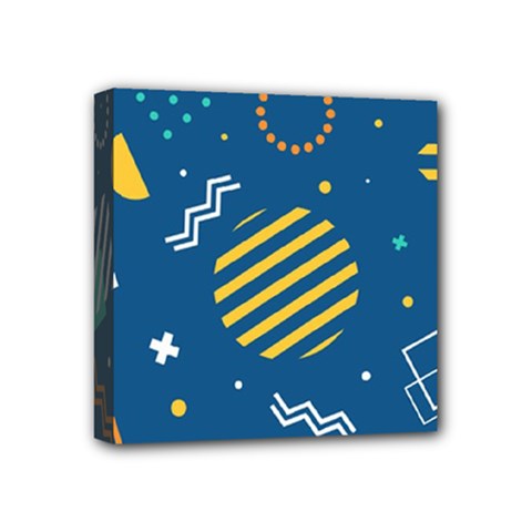 Flat-design-geometric-shapes-background Mini Canvas 4  X 4  (stretched) by Simbadda