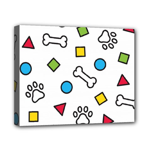 Dog Paw Seamless Pattern Footprint Bone Canvas 10  X 8  (stretched) by Bangk1t