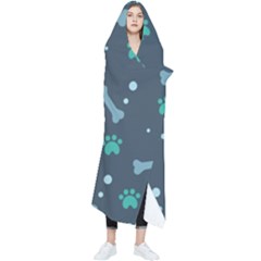 Bons Foot Prints Pattern Background Wearable Blanket by Bangk1t