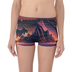 Fire Flame Burn Hot Heat Light Burning Orange Boyleg Bikini Bottoms by pakminggu