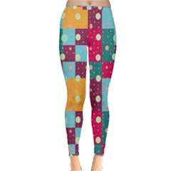 Background Pattern Texture Design Dots Wallpaper Inside Out Leggings by pakminggu