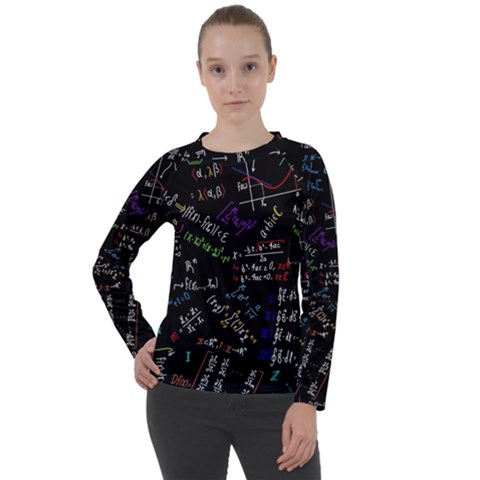 Mathematics  Physics Maths Math Pattern Women s Long Sleeve Raglan Tee by Grandong