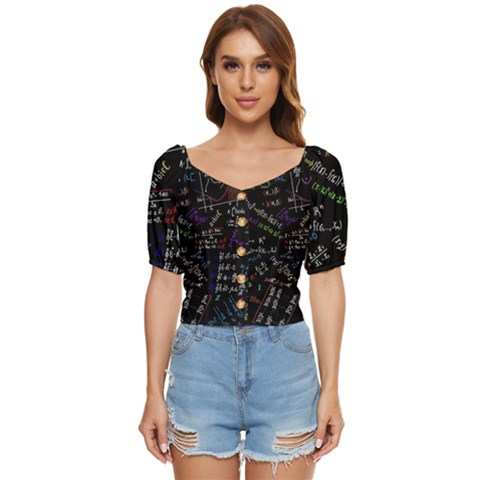 Mathematics  Physics Maths Math Pattern Button Up Blouse by Grandong