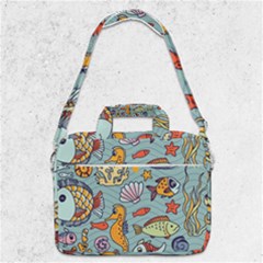 Cartoon Underwater Seamless Pattern With Crab Fish Seahorse Coral Marine Elements Macbook Pro 13  Shoulder Laptop Bag  by Grandong