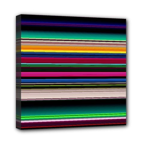 Horizontal Lines Colorful Mini Canvas 8  X 8  (stretched) by Grandong