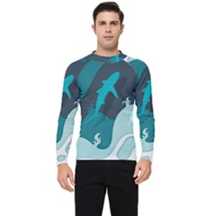 Ocean Turtle Shark Sea Life Sea Men s Long Sleeve Rash Guard by pakminggu