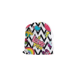 Vector-romantic-love-seamless-pattern Drawstring Pouch (xs) by pakminggu