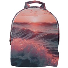 Ocean Waves Sunset Mini Full Print Backpack by uniart180623
