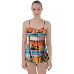 Beach Summer Drink Babydoll Tankini Set by uniart180623