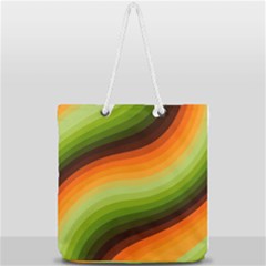 Swirl Abstract Twirl Wavy Wave Pattern Full Print Rope Handle Tote (large) by pakminggu
