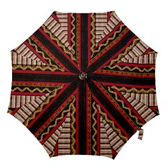 Textile Pattern Abstract Fabric Hook Handle Umbrellas (large) by pakminggu