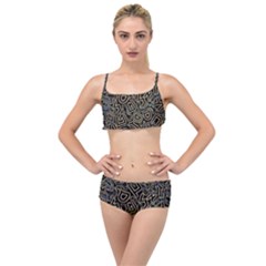 Pattern Abstract Runes Graphic Layered Top Bikini Set by pakminggu