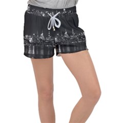 New York Skyline Women s Velour Lounge Shorts by Bedest