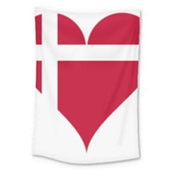 Heart-love-flag-denmark-red-cross Large Tapestry by Bedest