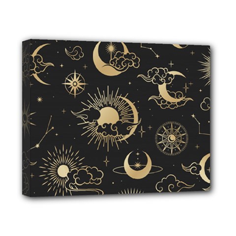 Asian Seamless Pattern With Clouds Moon Sun Stars Vector Collection Oriental Chinese Japanese Korean Canvas 10  X 8  (stretched) by pakminggu