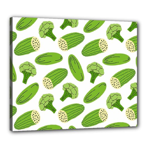 Vegetable Pattern With Composition Broccoli Canvas 24  X 20  (stretched) by pakminggu