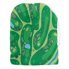 Golf Course Par Golf Course Green Drawstring Pouch (3xl) by Cowasu