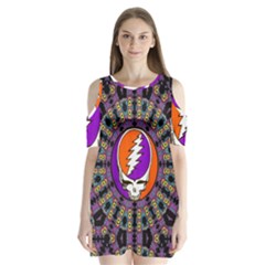 Gratefuldead Grateful Dead Pattern Shoulder Cutout Velvet One Piece by Cowasu