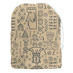 Aztec Tribal African Egyptian Style Seamless Pattern Vector Antique Ethnic Drawstring Pouch (3xl) by Bedest