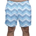 Seamless Pattern Of Cute Summer Blue Line Zigzag Men s Shorts View1