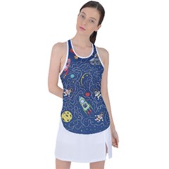 Cat-cosmos-cosmonaut-rocket Racer Back Mesh Tank Top by pakminggu