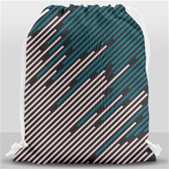 Abstract Diagonal Striped Lines Pattern Drawstring Bag (large) by pakminggu