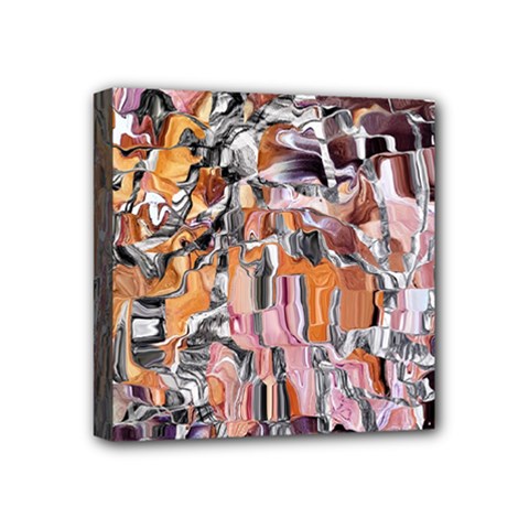 Pour Blend Smudged  Mini Canvas 4  X 4  (stretched) by kaleidomarblingart
