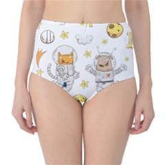 Astronaut-dog-cat-clip-art-kitten Classic High-waist Bikini Bottoms by Sarkoni